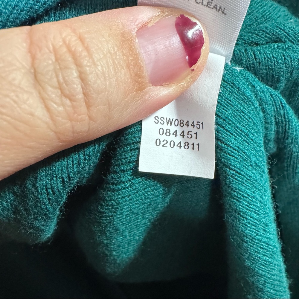 J. Jill Teal Ribbed Duster Cardigan XL Long Open Front Button Pocket Sweater - Picture 6 of 6